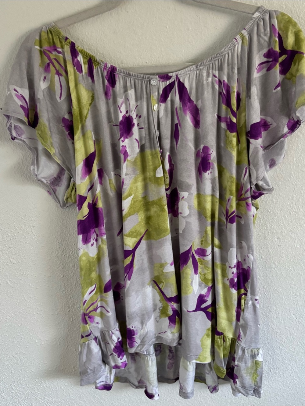 SIMPLY VERA WANG 2 pc Pajama Top & Capri Pants Set Soft Multi Floral L comfy